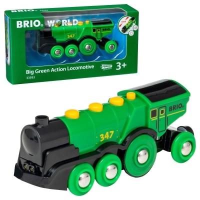 Grande locomotiva verde a batterie